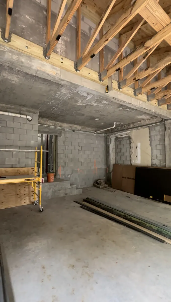 Before: Ceiling framing