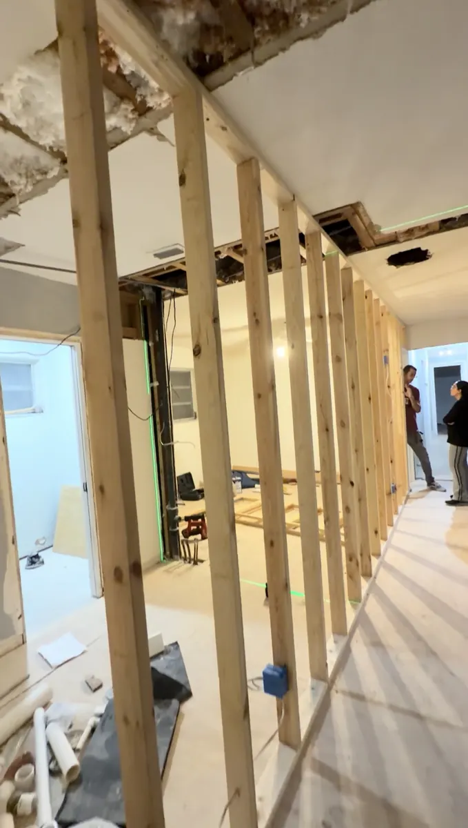 Before: Drywall partition installation